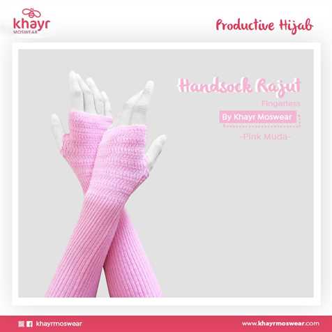Handsock Fingerless 22 Pink Muda