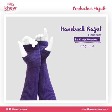 Handsock Fingerless 30 Ungu tua
