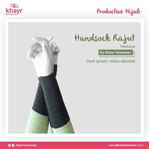 Handsock Twotone 06 (Hijau Alpukat - Dark Green)