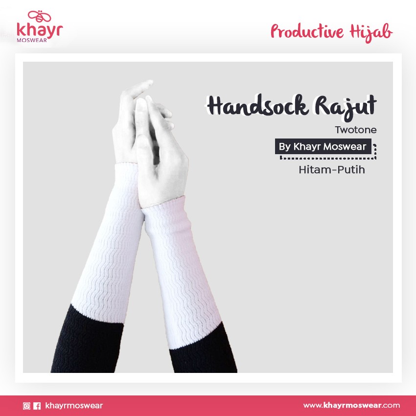 Handsock Twotone 15 (Hitam - Putih)