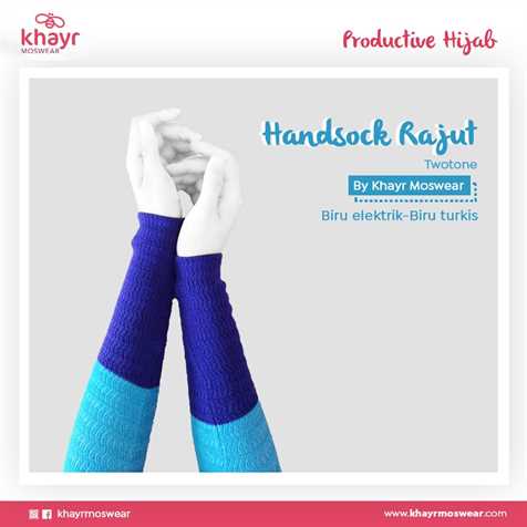 Handsock Twotone 17 (Biru Elektrik - Biru Turkis)