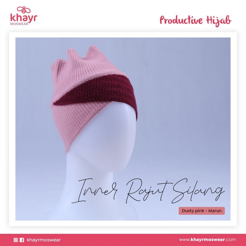 Inner Rajut Silang 01 Dusty Pink - Marun