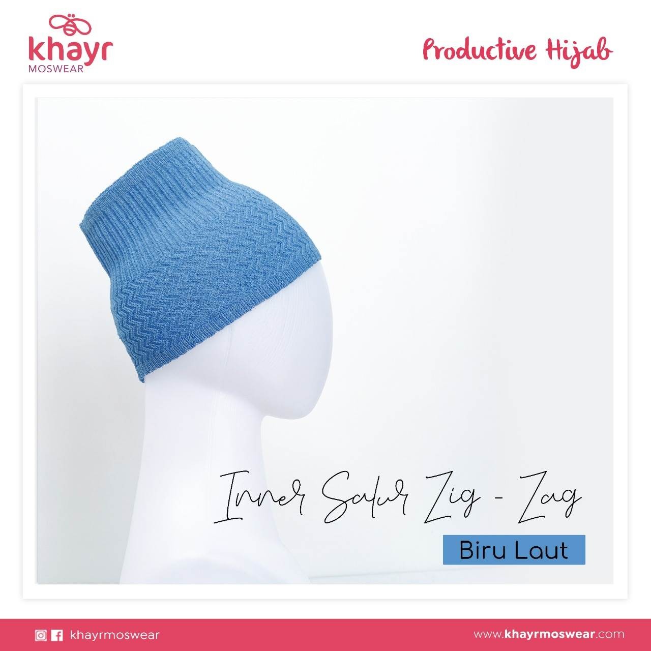 Inner Salur Zigzag Biru Laut