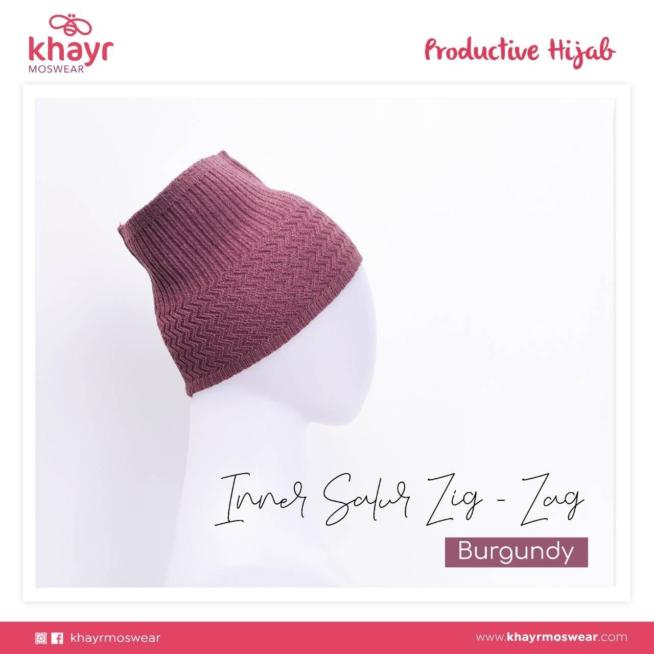 Inner Salur Zigzag Burgundy